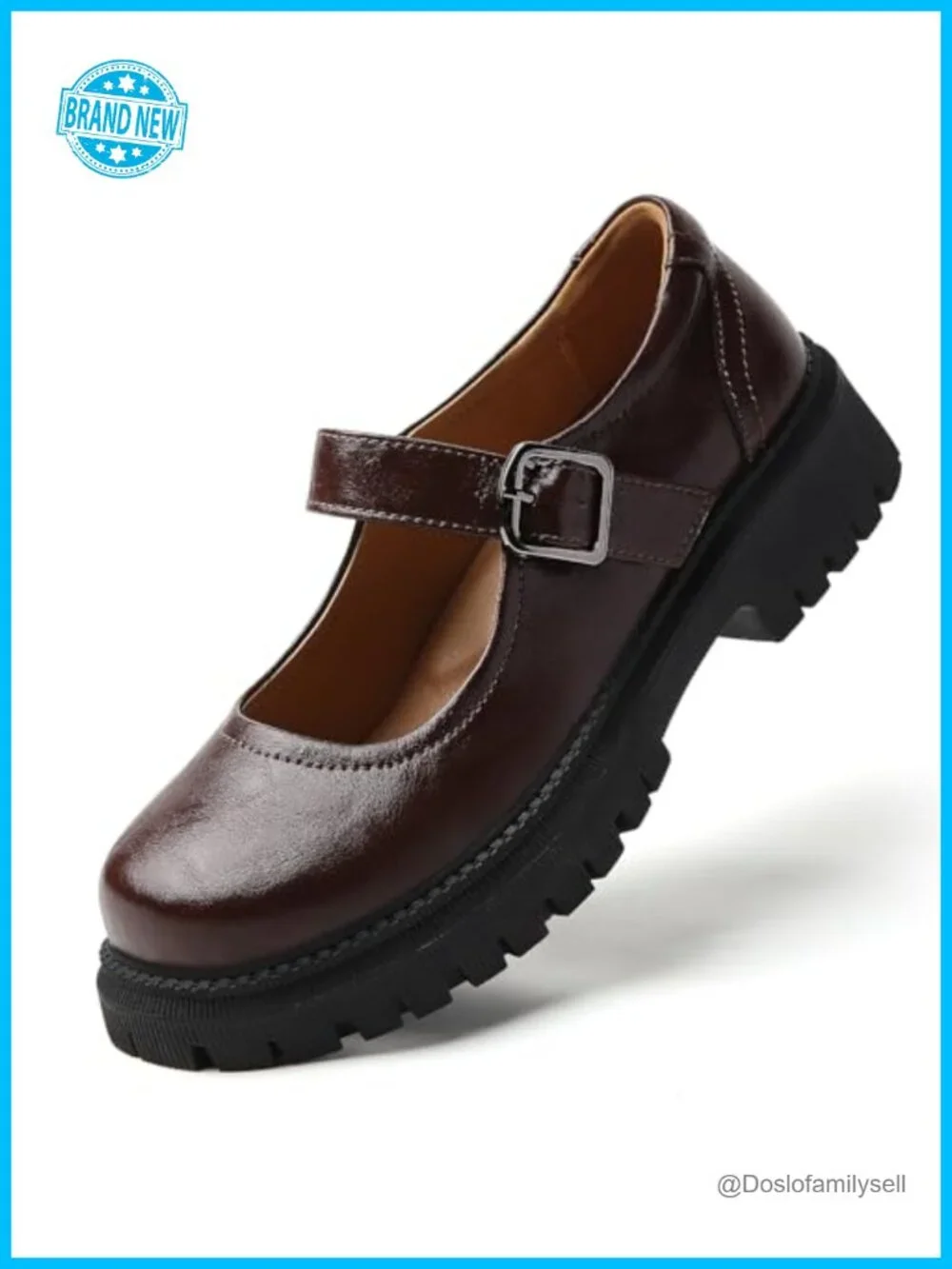 Women's Mary Jane Platform Oxford Flats Non-Slip Dress Shoes